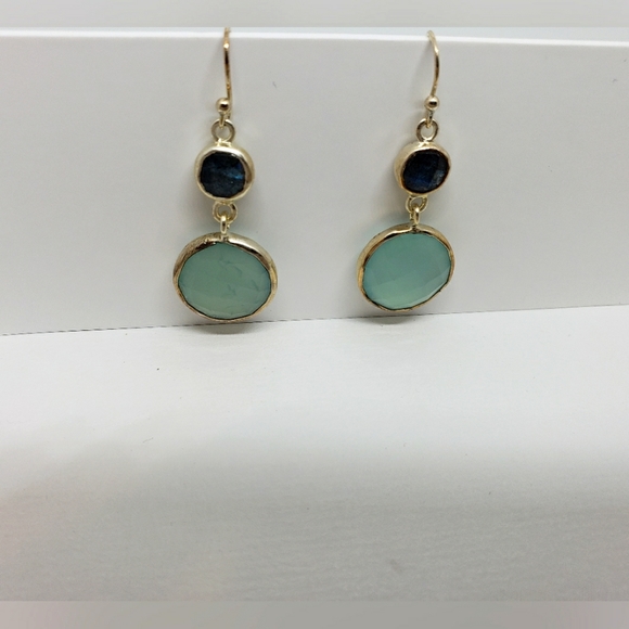 Sterling Gemstone Drop Earrings - Picture 4 of 5